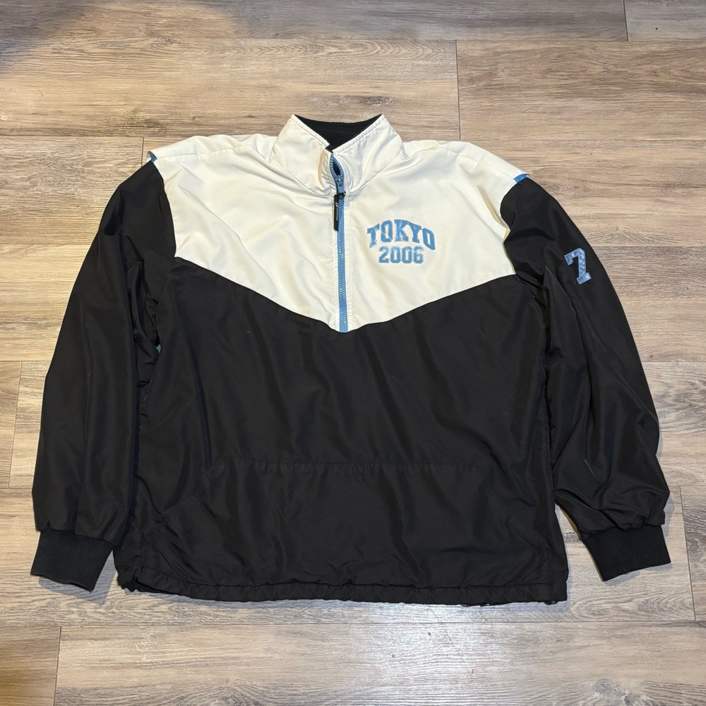 VTG Y2K Boathouse athletic 1/2 zip pullover anorak Tokyo Lacrosse 2006 Sz L